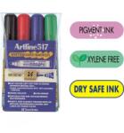 Artline Marker tabla varf rotund 2.0 mm 4 culori/set Dry safe ink 517 ARTLINE (12090)