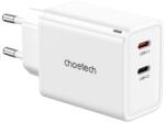 Choetech PD6013 2x USB-C PD 65W GaN fali töltő - fehér