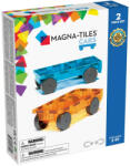 Magna-Tiles Extensie, 2 masinute Albastru si Portocaliu Jucarii de constructii magnetice