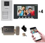 Mentor Kit Interfon Video 4 familii wireless WiFi IP65 2MP 7 inch Color 3in1 2 fire Mentor SYKT020