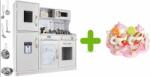Kruzzel Bucatarie din lemn copii + set de ceai din lemn Bucatarie copii