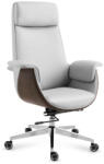 Mark Adler Premium Főnöki szék, kényelmes irodai szék Modern Igazgatói Irodai Szék, Fej- És Nyaktámasszal, műbőr, Fehér (MA-BOSS-82-White)