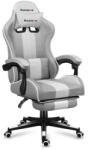 Huzaro Gamer szék lábtartóval Force 4.7 professzionális játékszék, Acél, Textil Szövet anyag, 130 Kg, Nyakpárna, Fejpárna , Fehér (hz-force-47-white-mash)