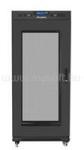 Lanberg 19" szabadonálló rack szekrény 27U/600X800 perforált ajtó, lapraszerelt, LCD kijelző, fekete V2 (FF01-6827-23BL) (FF01-6827-23BL)