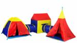 Iplay Set 5in1 Corturi de joaca pentru copii, iPlay, sistem modular, casa cu tuneluri, iglu si cort, Multicolor (8906)