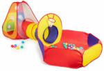 Iplay Cort de joaca pentru copii, iPlay, casuta cu tunel si piscina, 100 de bile colorate, cos pentru baschet, 300x120x100 cm, Multicolor (8188B) - babyneeds
