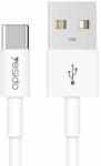 Yesido Cablu de Date USB la Type-C, 2.4A, 1.2m - Yesido (CA-22) - White (KF235164) - Technodepo