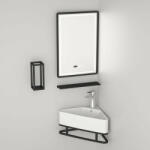 Welland Loft 5 részes sarok fürdőszobabútor szett LED tükörrel - 56 cm
