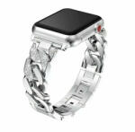 Apple Watch ezüst strasszköves csavart fém szíj 38/40/41/42 (series10)mm