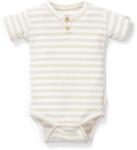 Little Dutch Body cu maneca scurta din bumbac organic - Stripe Sand/White - Little Dutch