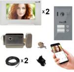 Mentor Kit Interfon Video 2 familii wireless WiFi IP65 2MP 7 inch Color 3in1 4 fire Mentor SYKT025 (MMDSYKT025)