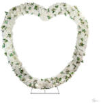 Szív selyemvirággal műanyag 250x250 cm fehér (DD67686)