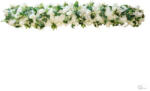  Asztaldísz selyemvirággal műanyag 200×35 cm fehér (DD67682)