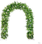  Boldogságkapu selyemvirággal műanyag 350×200 cm zöld, fehér (DD67684)