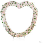  Szív selyemvirággal műanyag 250x250 cm rózsaszín, fehér (DD67680)
