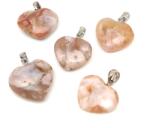 R. M. ékszer Szív medál achát virág 2-3cm (MDG) (021030)