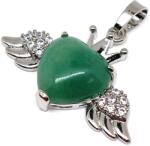 R. M. ékszer Szív medál fém szárny Aventurin 3, 5x2cm (021859)