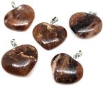 R. M. ékszer Szív medál opál barna 3cm (MDG) (021089)