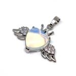 R. M. ékszer Szív medál fém szárny Opalit 3, 5x2cm (021862)