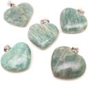 R. M. ékszer Szív medál amazonit 3cm (MDG) (021035)