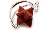 R. M. ékszer Merkaba medál fémmel goldstone vörös 2x3cm (021471)