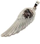 R. M. ékszer Angyalszárny fém medál jáspis picasso 15x45mm (021670)