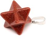 R. M. ékszer Merkaba medál goldstone vörös 2x2cm (021468)