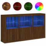 vidaXL Barna tölgy színű tálalószekrény led-ekkel 181, 5 x 37 x 100 cm (3209155) (3209155)