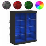 vidaXL Fekete tálalószekrény led-világítással 81 x 37 x 100 cm (836715) (836715)