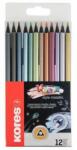 Kores Set de creioane colorate, triunghiulare, KORES "Kolores Style Metallic", 12 culori metalice (93316)