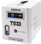 TED Electric Stabilizator tensiune 1800W 230V cu 2 iesiri Schuko si sinusoidala pura + ecran LCD cu valorile tensiunii, TED Electric TED000149 (DZ082823)