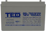 TED Electric Acumulator 12V GEL Deep Cycle Solar, Dimensiuni 330 x 173 x 212 mm, Baterie 12V 100Ah M8, TED Electric TED004147 (A0115591)