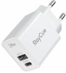 RayCue USB-C + USB-A PD 20W EU power charger (white) (PSD-1A+1C-CH02-EU) - wincity