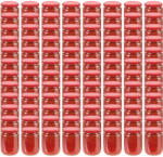 vidaXL 96 db 230 ml-es befőttesüveg piros tetővel (50801) - vidaxl