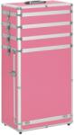 vidaXL rózsaszín alumínium sminkbőrönd (91813)