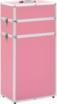 vidaXL rózsaszín alumínium sminkbőrönd (91820)
