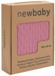  NEW BABY Bambusz kötött takaró Új baba mintával 100x80 cm rózsaszínű