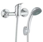 Erga Bahia, falra szerelhető zuhanycsap kézi pontkészlettel, króm, ERG-YKA-BW. BAHIA-CHR (ERG-YKA-BW.BAHIA-CHR)