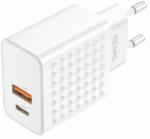 FONENG EU42 1XUSB-A + 1XUSB-C PD 3A 20W Hálózati gyorstöltő, fehér