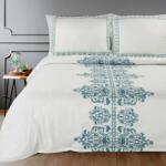 Eurofirany Reina29 pamut-szatén ágyneműhuzat Fehér/sötétkék 220x200 cm - 70x80 cm 2db