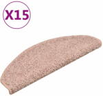 vidaXL 15 db világos rózsaszín lépcsőszőnyeg 65 x 21 x 4 cm 322377