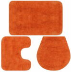  Vidaxl 3 darabos narancssárga szövet fürdőszobaszőnyeg-garnitúra 133227