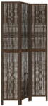 vidaXL 3 paneles sötétbarna tömör császárfa térelválasztó 358655