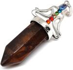 R. M. ékszer Csúcs medál fém buddha Tigrisszem 12x60mm (021740)