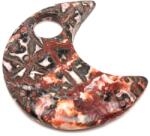 R. M. ékszer Jáspis leopárd medál átfúrt félhold 35mm (021330)