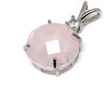 R. M. ékszer Kerek medál fém faz Rózsakvarc 16mm (021846)