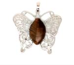 R. M. ékszer Pillangó fém medál Tigrisszem 4, 5x4cm (020788)