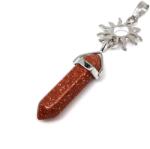 R. M. ékszer Ásvány medálok Vogel medál fém nap Goldstone vörös 8x35mm (021820)