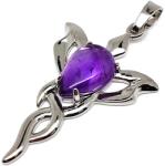 R. M. ékszer Csepp medál fém trefoil Ametiszt 2, 5x4cm (021741)