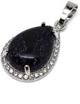 R. M. ékszer Ásvány medálok Csepp medál fém str Goldstone kék 17x25mm (021738)